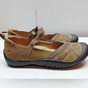 New Jambu JBU Brown Vegan Slip Ballet Flat Mary Jane Women Shoes Size 7